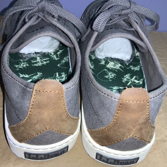 LL Bean Campside Shoes Sneakers Men's Size 10.5 Gray canvas Casual Lace Up - Picture 5 of 7
